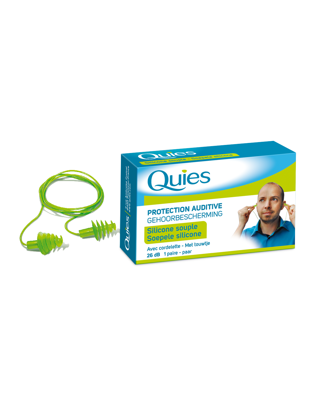 QUIES PROTECTION AUDITIVE SILICONE SOUPLE 26DB