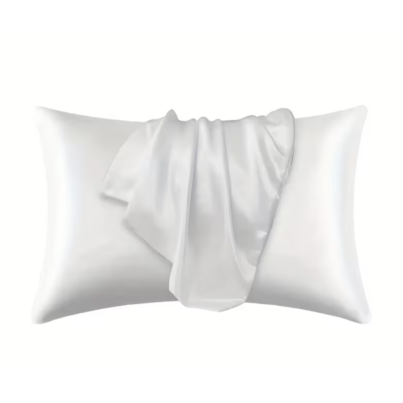 Taie D'oreiller en Soie Blanc